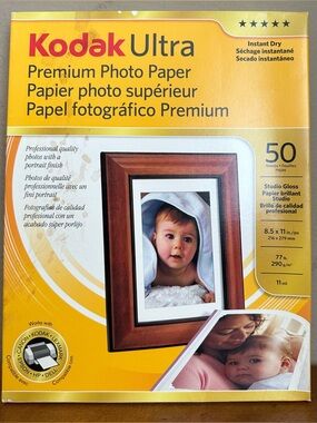 Kodak Ultra Premium Instant Dry 8.5x11 Photo Paper 50 Studio Gloss Sheets
